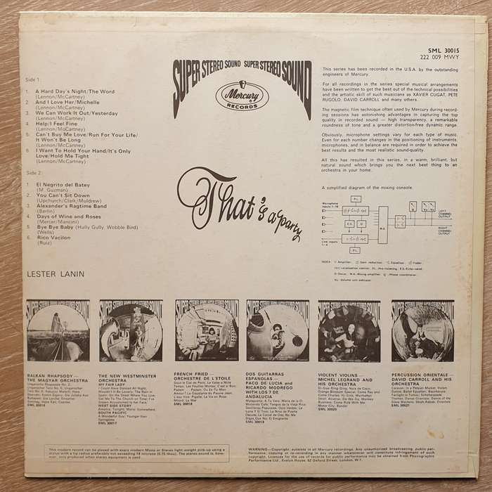Lester Lanin  That's A Party - Vinyl Record - Very-Good+ Quality (VG+)