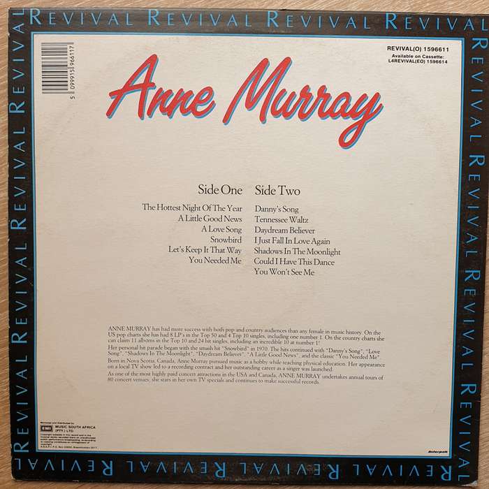 Anne Murray - Revival Series -  Vinyl LP Record - Very-Good+ Quality (VG+)