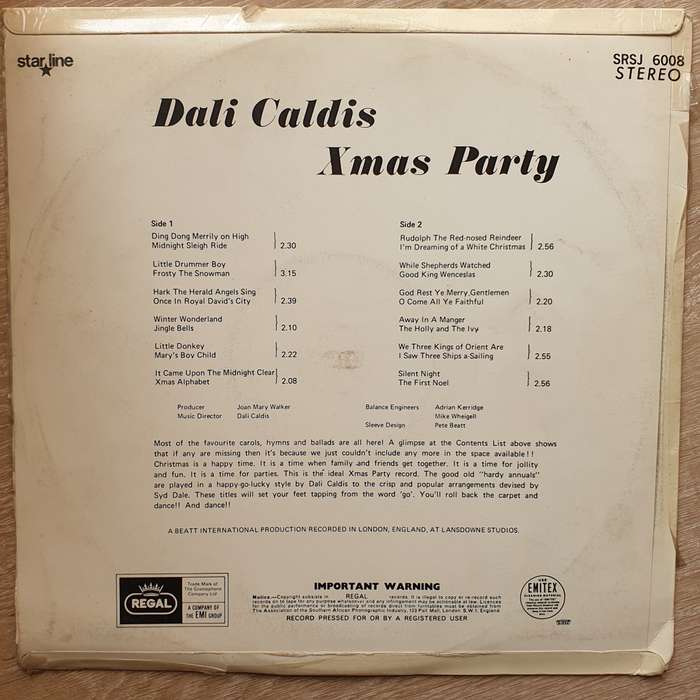 Dali Caldis - Xmas Party -  Vinyl LP Record - Very-Good+ Quality (VG+)