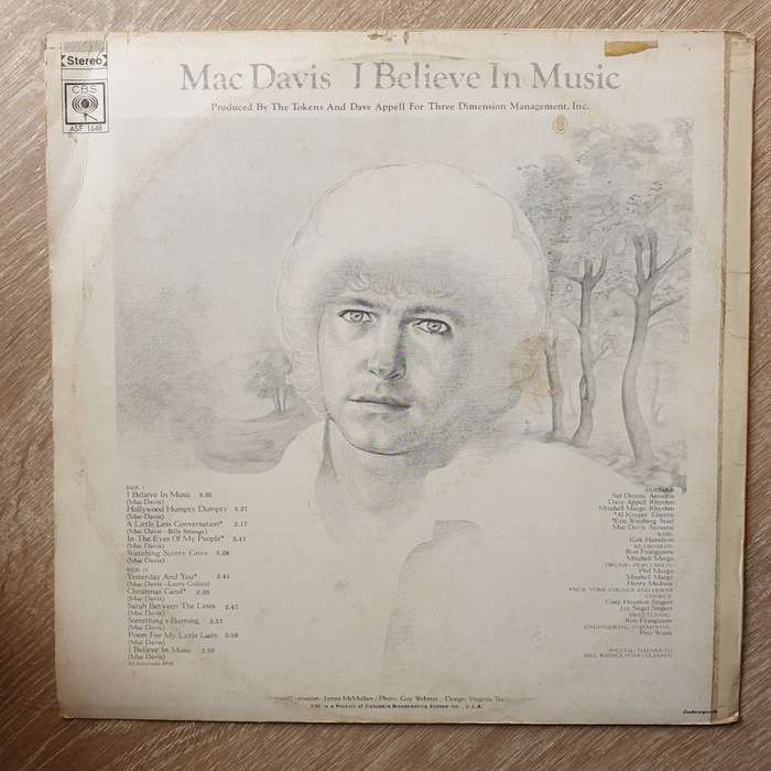 Mac Davis  I Believe In Music - Vinyl LP Record - Opened  - Very-Good- Quality (VG-)