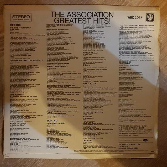The Association  Greatest Hits! - Vinyl LP Record - Opened  - Very-Good Quality (VG)
