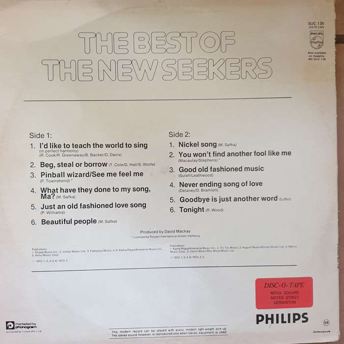 The Best Of The New Seekers -  Vinyl LP Record - Very-Good+ Quality (VG+)