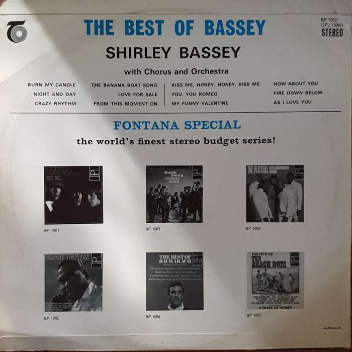Shirley Bassey - The Best of Bassey -  Vinyl LP Record - Very-Good+ Quality (VG+)
