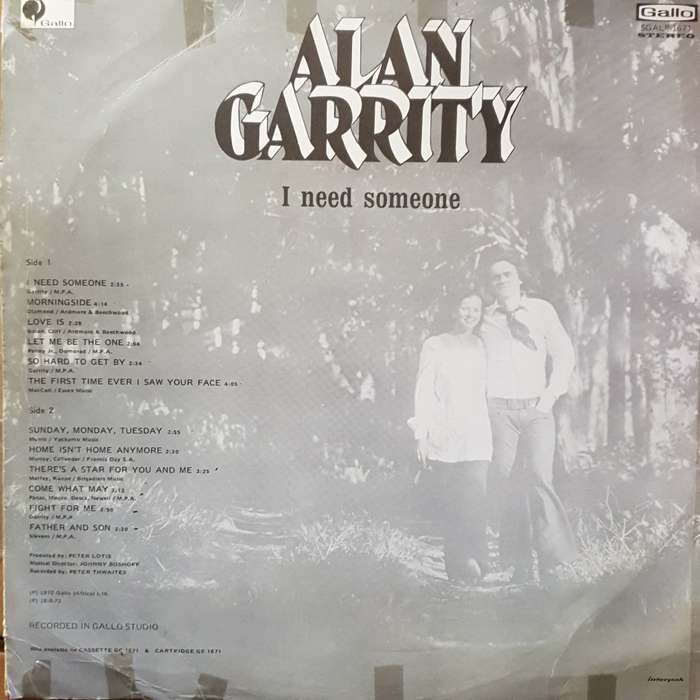 Alan Garrity  I Need Someone - Vinyl Record - Opened  - Very-Good- Quality (VG-)