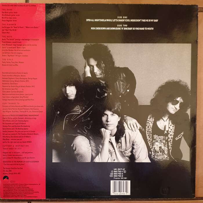 Georgia Satellites - Open All Night  - Vinyl LP Record  - Very-Good+ Quality (VG+)