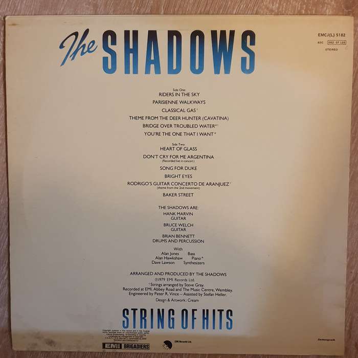 Shadows - String of Hits - Vinyl LP Record - Very-Good+ Quality (VG+)