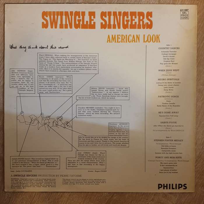 Singers Swingle - American Look-  Vinyl LP Record - Very-Good+ Quality (VG+)