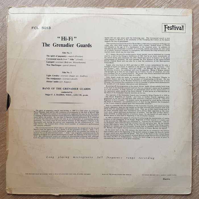 Band Of The Grenadier Guards  Hi-Fi With The Grenadier Guards -  Vinyl LP Record - Very-Goo...