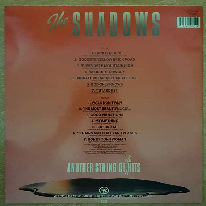 The Shadows - Another String of Hits - Vinyl LP Record - Very-Good+ Quality (VG+)