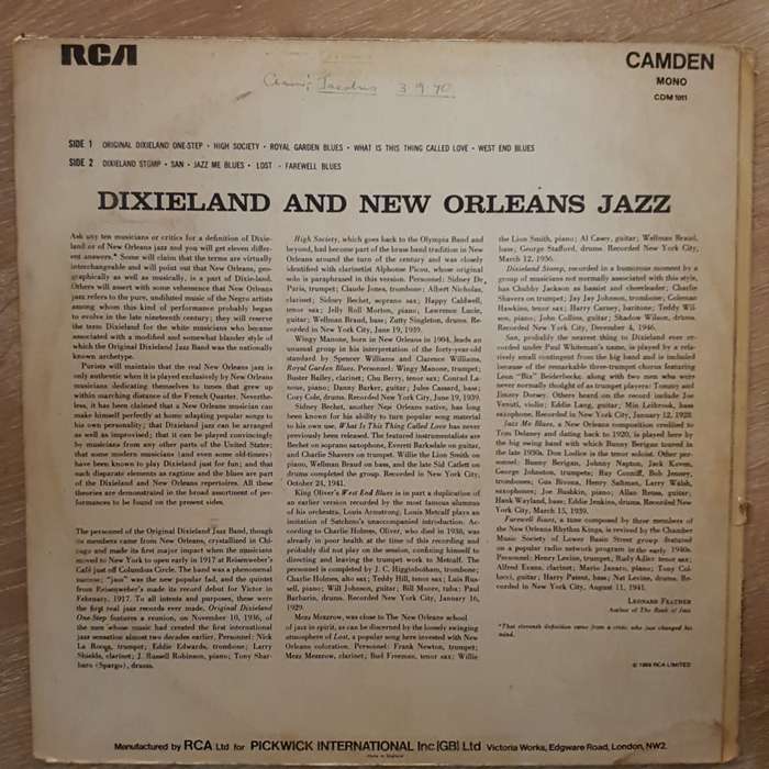 Original Dixieland Jazz Band  Dixieland & New Orleans Jazz  Vinyl LP Record - Opened ...