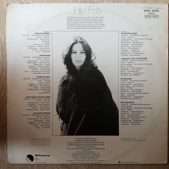 Julie Felix  Lightning - Vinyl LP Record - Very-Good+ Quality (VG+)