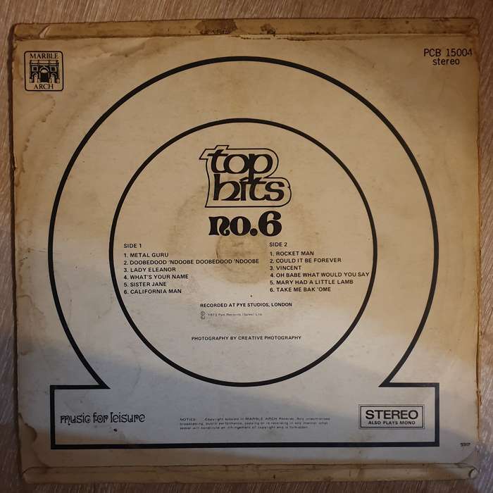 Top Hits No. 6 - Vinyl LP Record (VG-)
