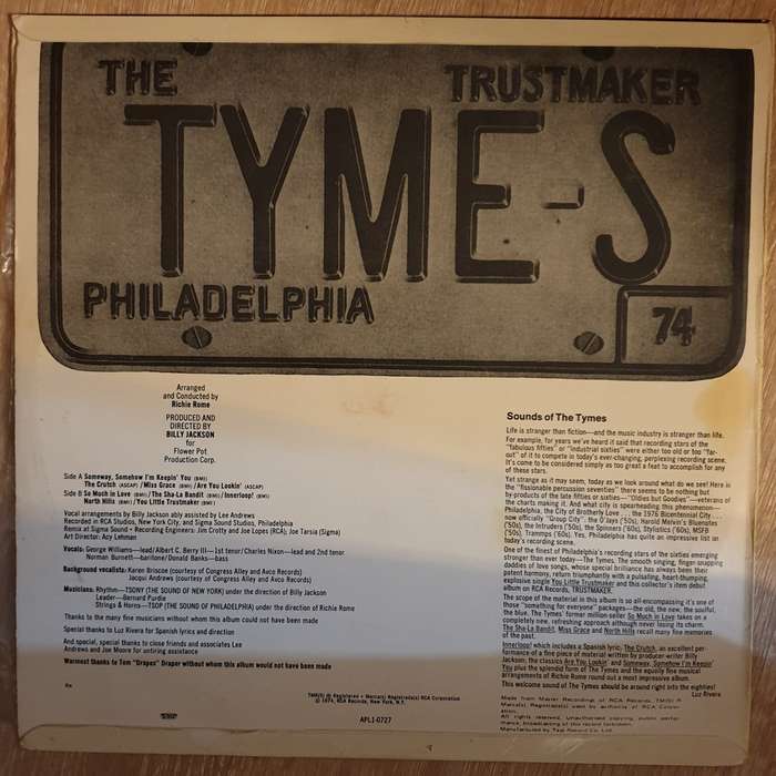 The Tymes - Trustmaker - Vinyl LP Record - Opened  - Very-Good+ Quality (VG+)