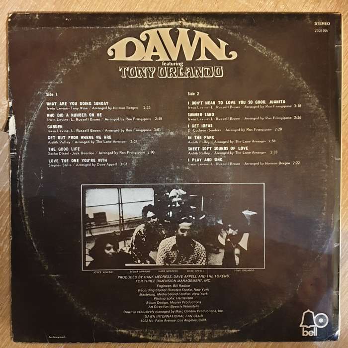 Dawn Featuring Tony Orlando - Vinyl LP Record - Opened  - Very-Good Quality (VG)