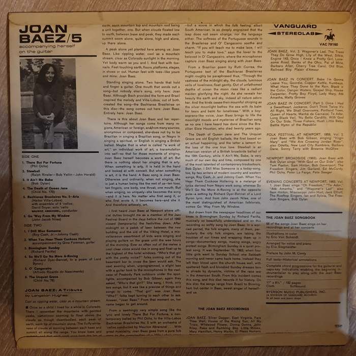 Joan Baez  5 -  Vinyl LP Record (VG+)
