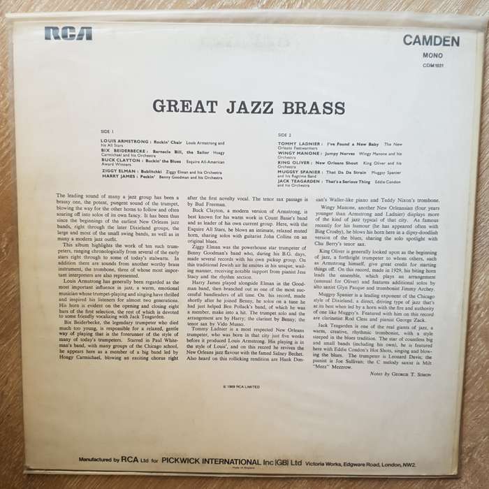 Great Jazz Brass - Vinyl LP Record - Very-Good+ Quality (VG+)