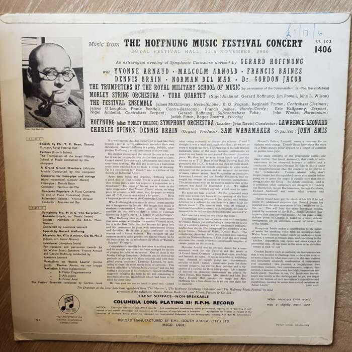 Hoffnung  The Hoffnung Music Festival Concert -  Vinyl LP Record - Very-Good+ Quality (VG+)