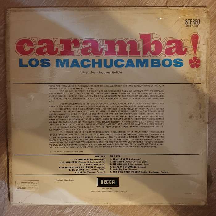 Los Machucambos  Caramba! -  Vinyl LP Record - Opened  - Good Quality (G)
