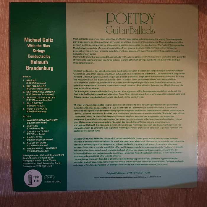 Michael Goltz With The Rias Strings  Poetry - Vinyl Record - Very-Good+ Quality (VG+)