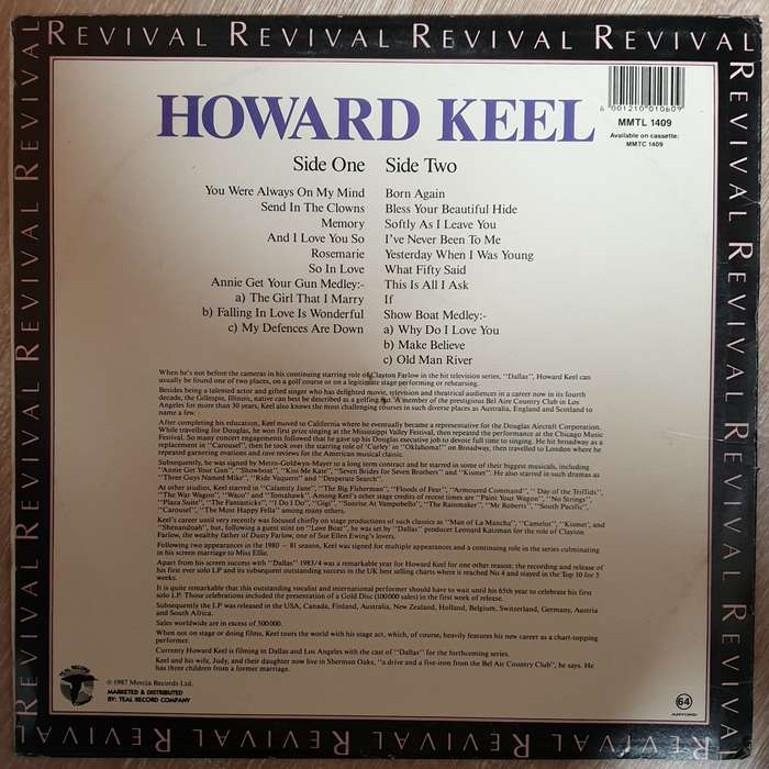 Howard Keel - Revival Series -  Vinyl LP Record  - Very-Good+ Quality (VG+)