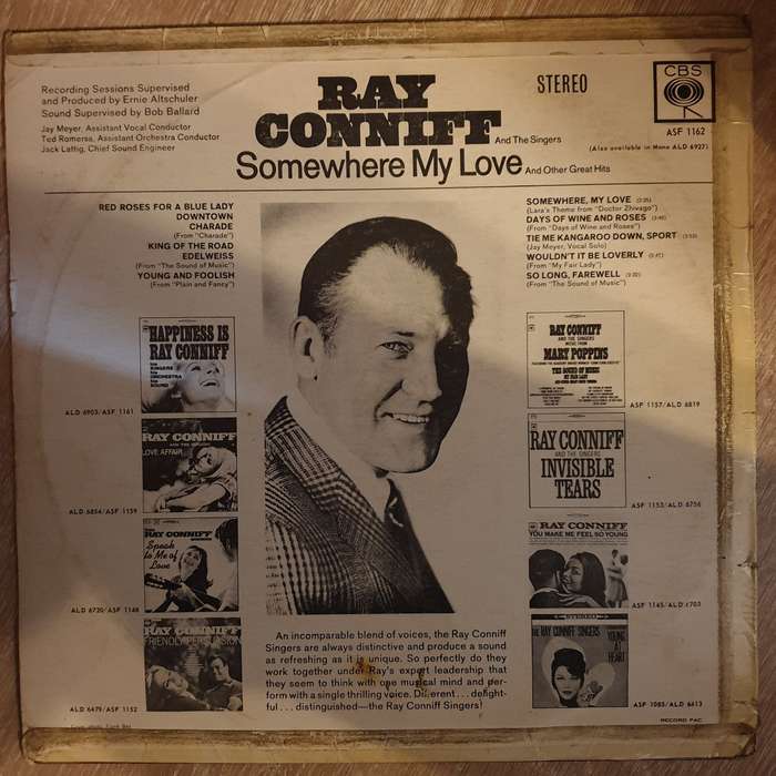 Ray Conniff - Somewhere my Love  -  Vinyl LP Record - Opened  - Very-Good- Quality (VG-)