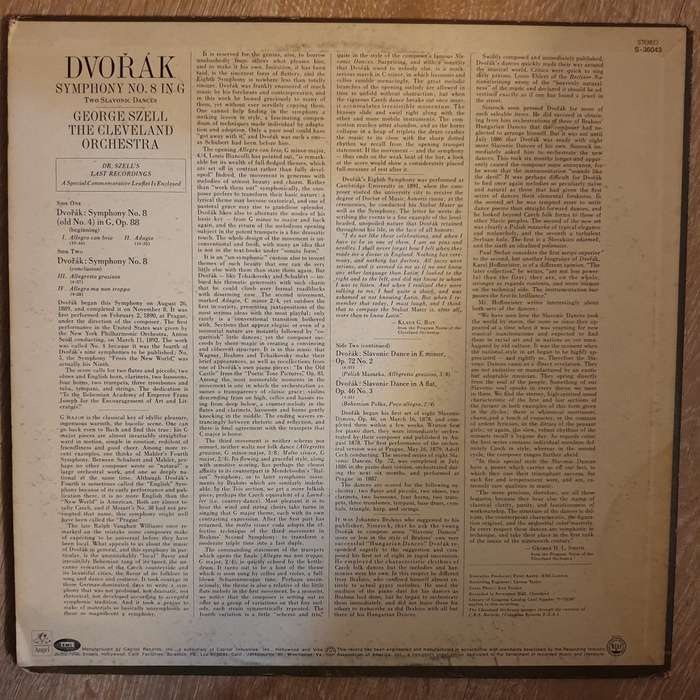 Dvorak - George Szell, The Cleveland Orchestra  Symphony No. 8 In G  Two Slavonic Dances...