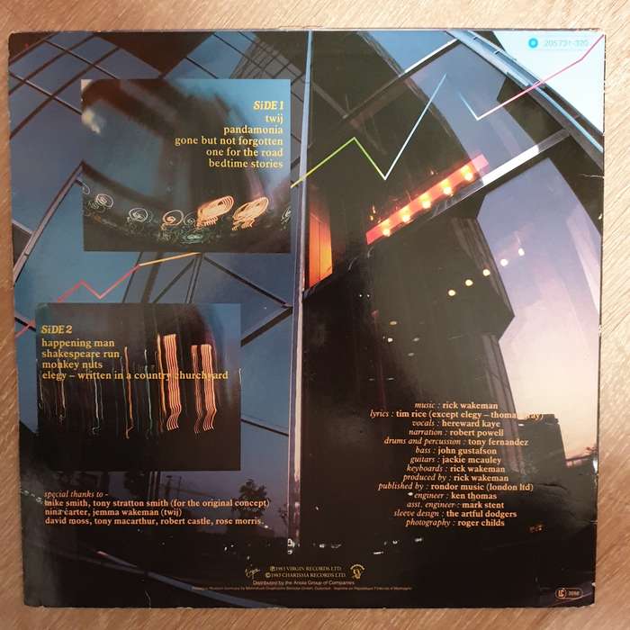 Rick Wakeman  Cost Of Living - Vinyl LP Record - Very-Good+ Quality (VG+)