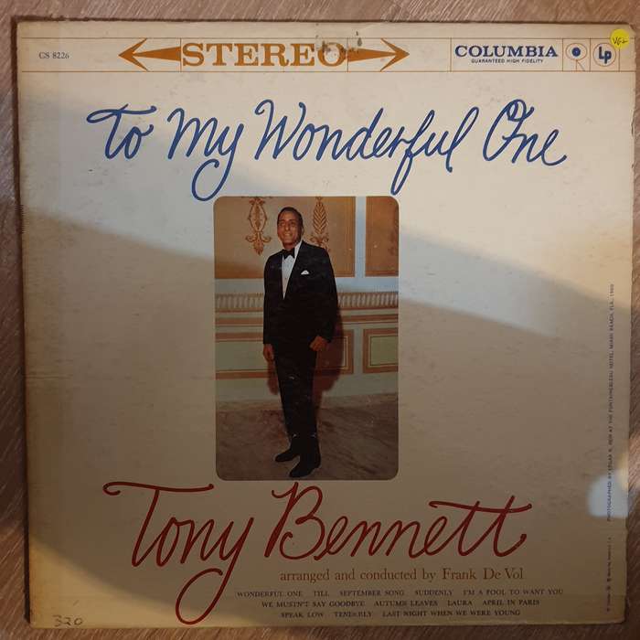 Tony Bennett  To My Wonderful One -  Vinyl LP Record - Very-Good+ Quality (VG+)