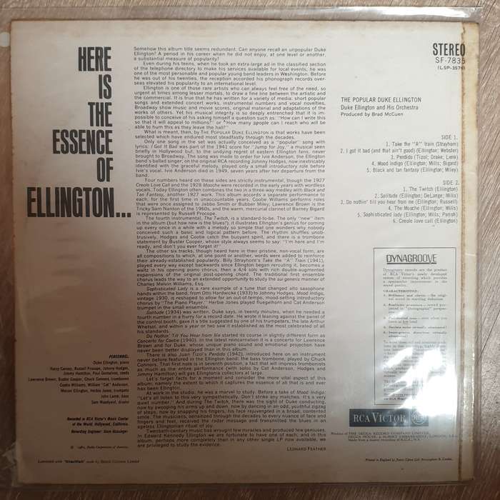 Duke Ellington  The Popular Duke Ellington - Vinyl LP Record - Very-Good+ Quality (VG+)