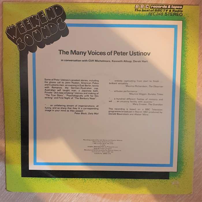 Peter Ustinov  The Many Voices Of Peter Ustinov - BBC Records - Vinyl Record - Opened  - Ve...