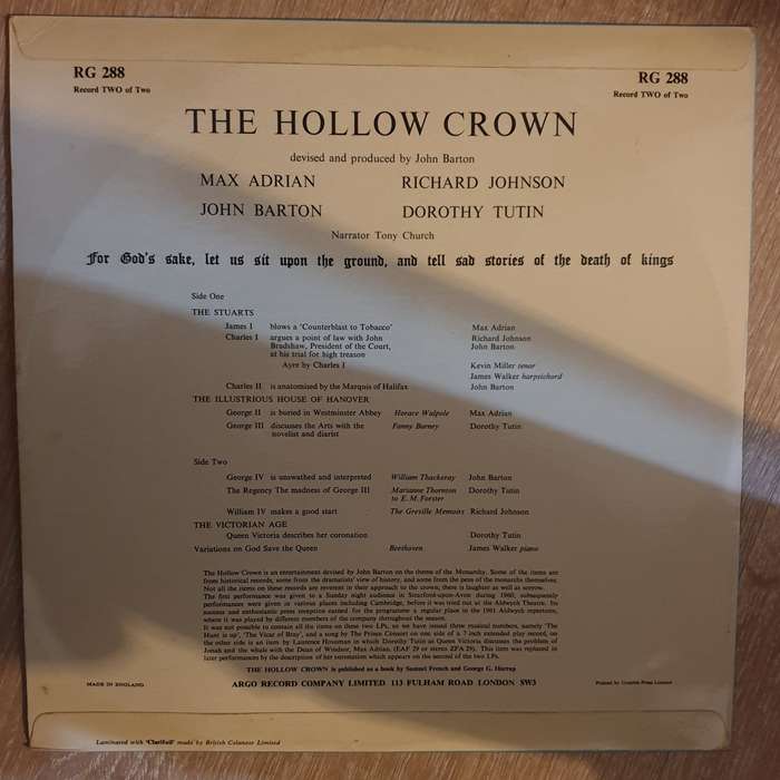 The Hollow Crown - Royal Shakespeare Company   (Record Two of Two) - Vinyl LP Record - Very...