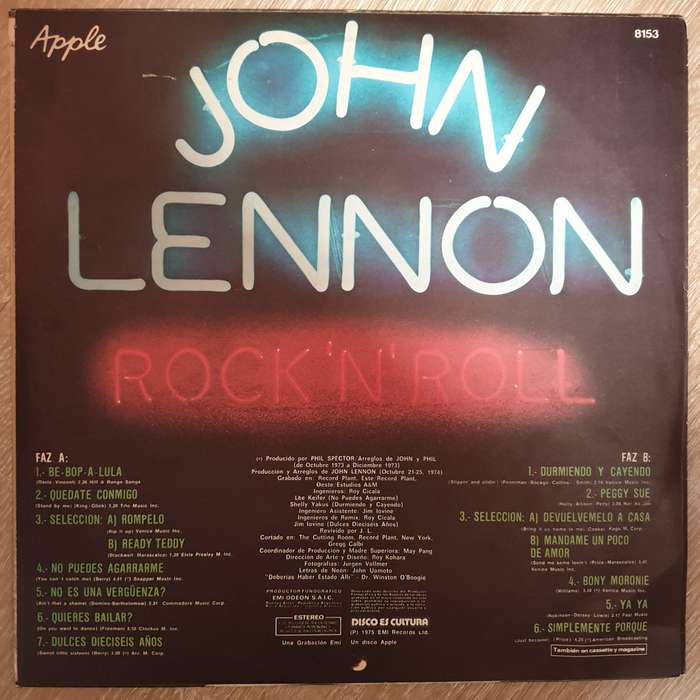 John Lennon  Rock 'N' Roll -  Vinyl LP Record - Very-Good+ Quality (VG+)