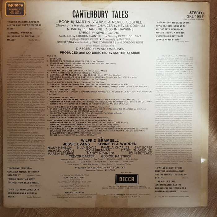 Canterbury Tales - Original London Cast Recording -  Vinyl LP Record - Very-Good+ Quality (VG+)