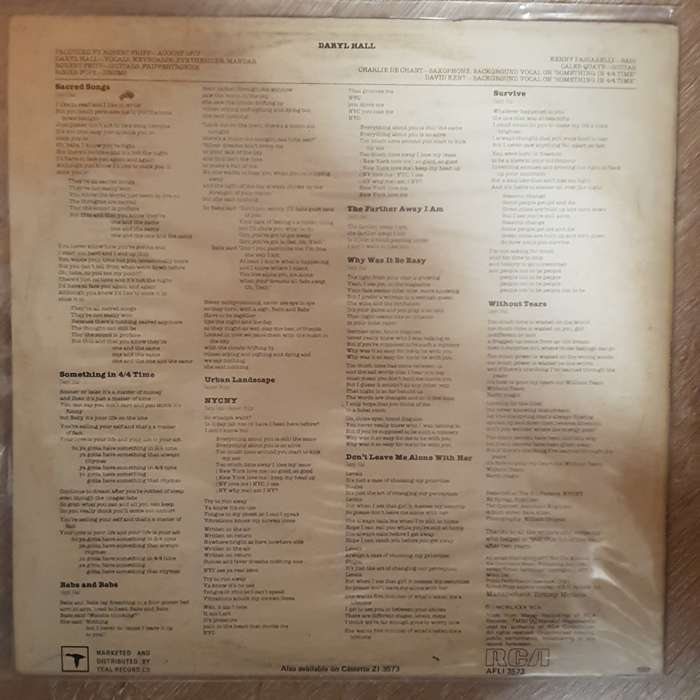 Daryl Hall  Sacred Songs -  Vinyl LP Record - Very-Good+ Quality (VG+)