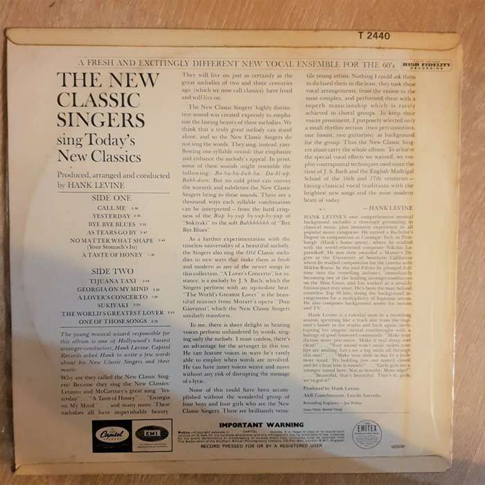 The New Classic Singers  - Vinyl LP Record - Opened  - Very-Good Quality (VG)