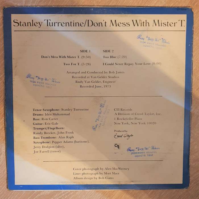 Stanley Turrentine  Don't Mess With Mister T. - Vinyl LP Record - Opened  - Very-Good+ Qual...