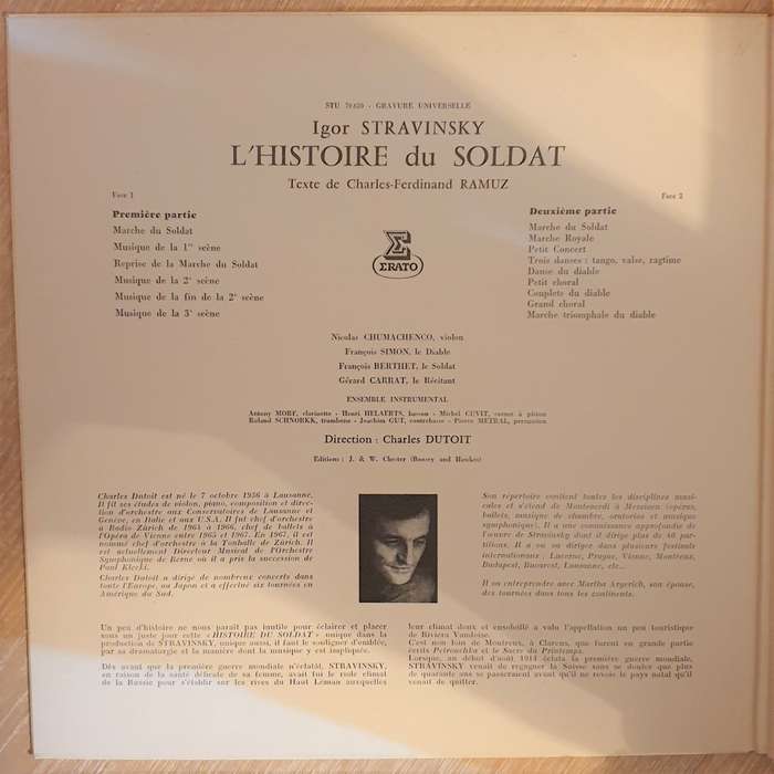 Stravinsky, Charles Dutoit  Stravinsky - Ramuz - L'Histoire du Soldat - Renard - Vinyl LP R...