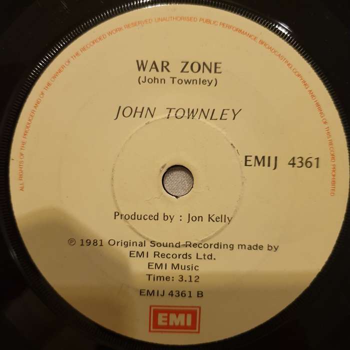 John Townley  Slipping Away / War Zone - Vinyl 7" Record - Opened  - Good+ Quality (G+)