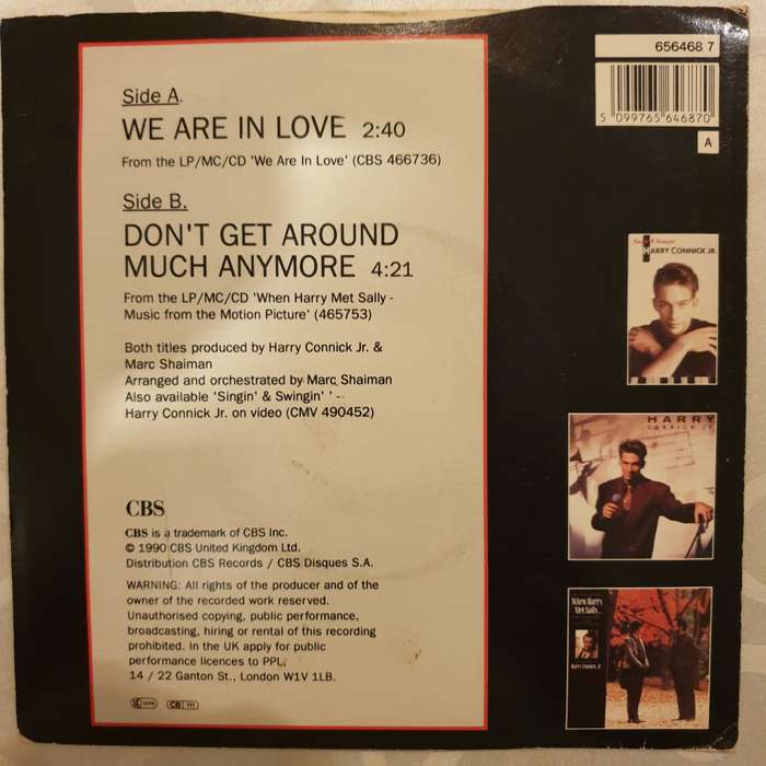 Harry Connick, Jr.  We Are In Love - Vinyl 7" Record - Very-Good+ Quality (VG+)