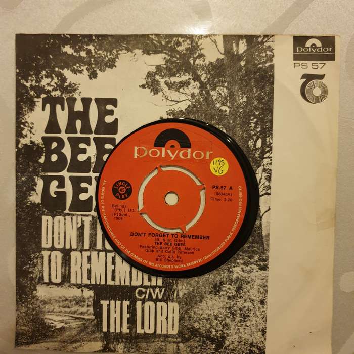 Bee Gees  Don't Forget To Remember  - Vinyl 7" Record - Opened  - Very-Good Quality (VG)
