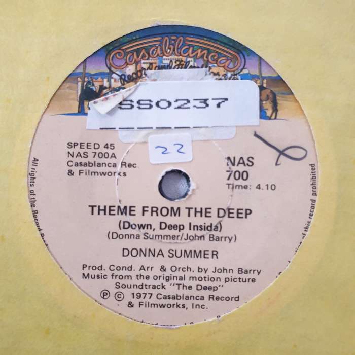 Donna Summer / John Barry  Down Deep Inside (Theme From The Deep) - Vinyl 7" Record - Very-...