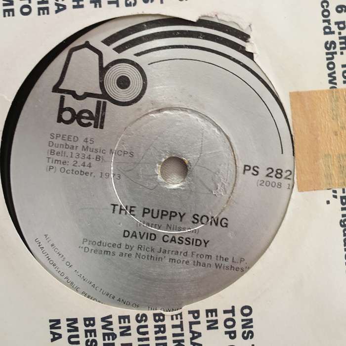 David Cassidy  Daydreamer / The Puppy Song - Vinyl 7" Record - Very-Good+ Quality (VG+)