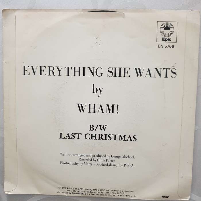 Wham!  Everything She Wants - Vinyl 7" Record - Very-Good+ Quality (VG+)