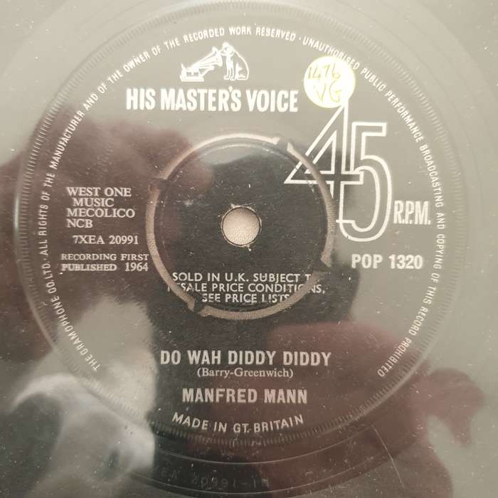 Manfred Mann  Do Wah Diddy Diddy - Vinyl 7" Record - Opened  - Very-Good Quality (VG)