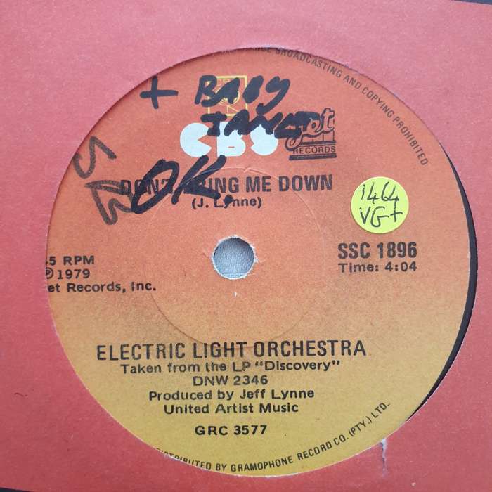 Electric Light Orchestra  Don't Bring Me Down - Vinyl 7" Record - Very-Good+ Quality (VG+)
