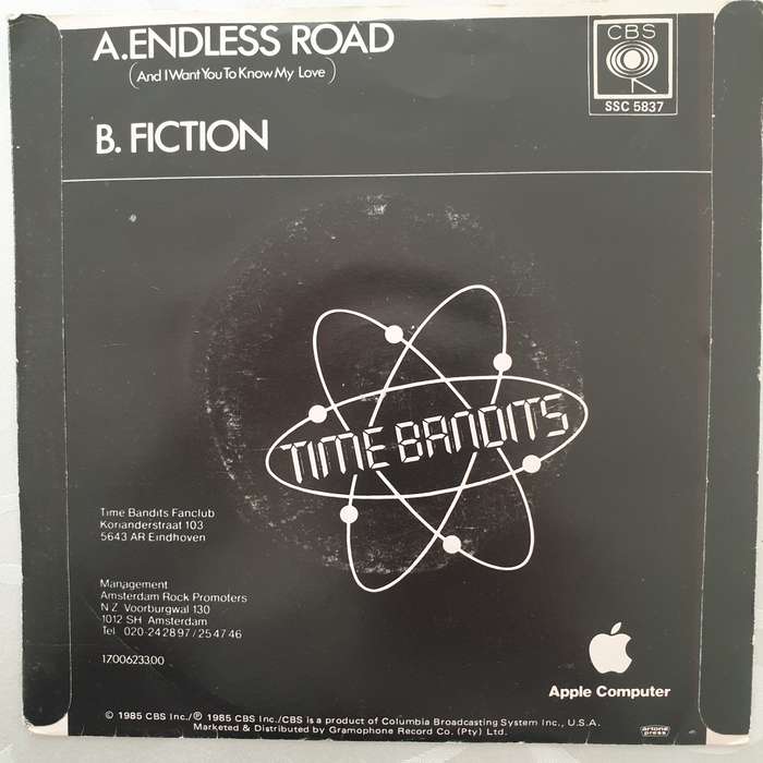 Time Bandits  Endless Road - Vinyl 7" Record - Very-Good+ Quality (VG+)