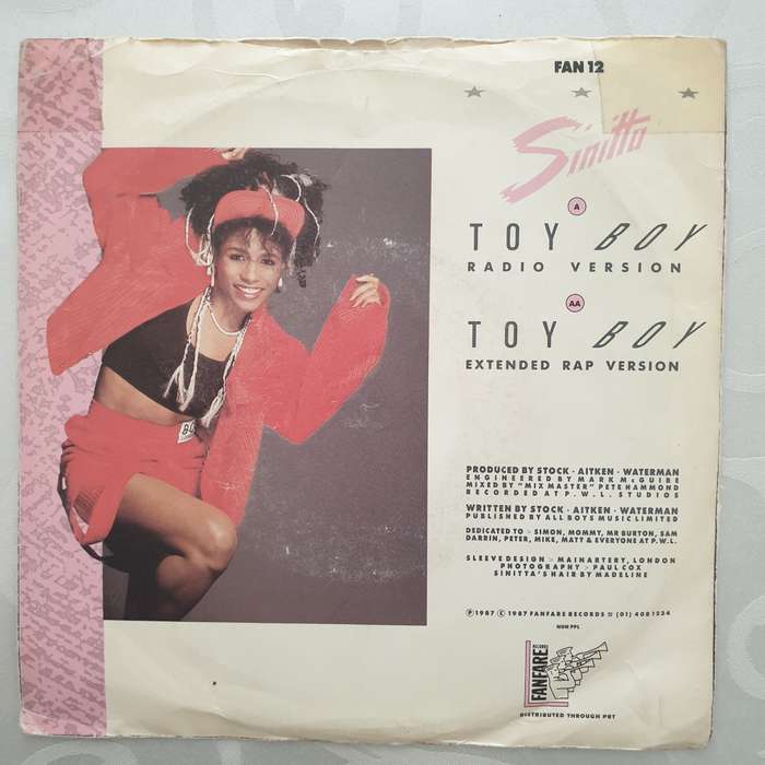Sinitta  Toy Boy - Vinyl 7" Record - Opened  - Very-Good Quality (VG)