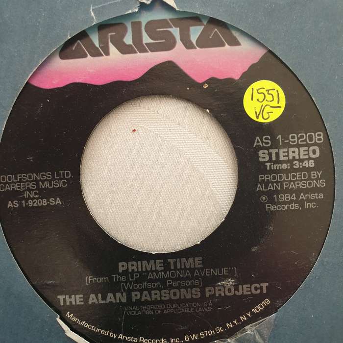 Alan Parsons Project  Prime Time - Vinyl 7" Record - Very-Good- Quality (VG-)