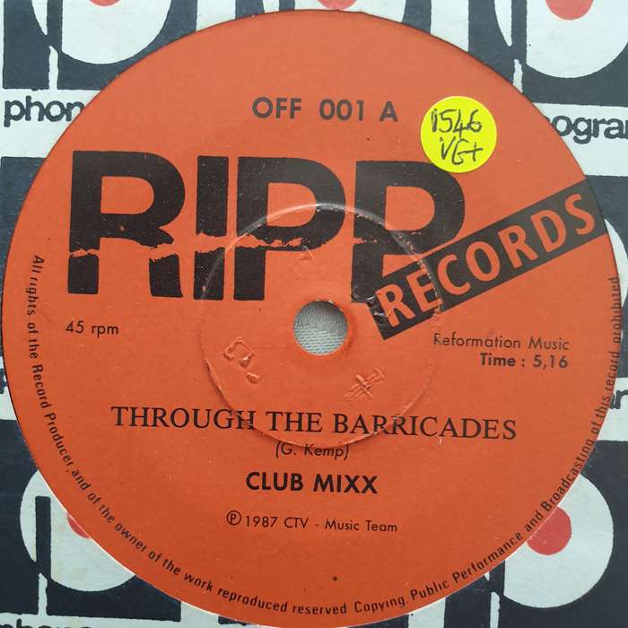 Club Mixx  Through The Barricades - Vinyl 7" Record - Very-Good+ Quality (VG+)