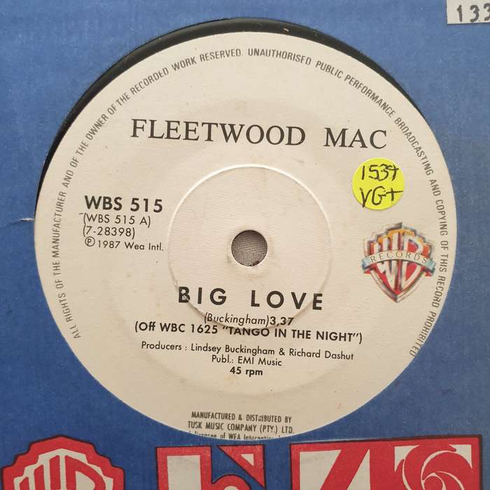 Fleetwood Mac  Big Love - Vinyl 7" Record - Very-Good+ Quality (VG+)